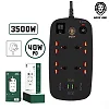 Green Lion 4 AC 2 USB & 2 USB-C PD 40W Multiport Smart Power Socket 3500W (3M)