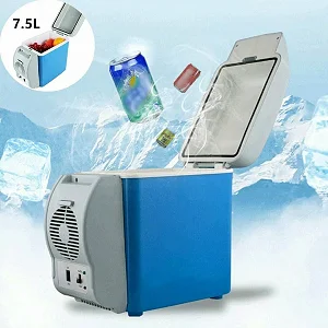 7.5L Mini Portable Car Refrigerator - Blue And White