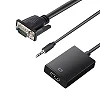 VGA To HDMI Converter Adapter Cable With Audio Output -Black