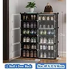 6 Layer 2 Column Portable Plastic Shoe Rack   - Black