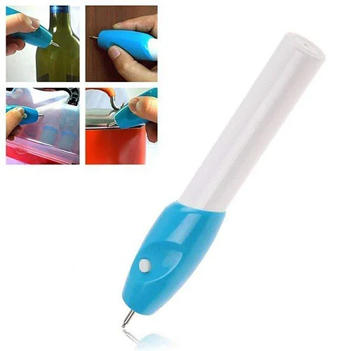 Battery Powered Engraving Pen with 2 lids - Multicolor