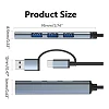 Type C USB 2.0 HUB 4 Port Multi Splitter Adapter,Hi-Speed 4 Port Hub