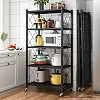 5 Layers Foldable Strong And Moveable Storage Kitchen Rack - Black