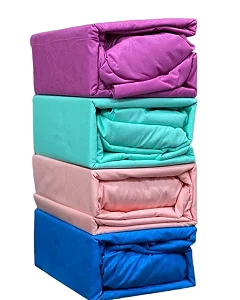 6x6 4pcs Fitted Bedsheets Set, 1 Fitted Sheet, 1 Flat Sheet And 2 Pillowcases - Navy Blue