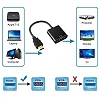 HDMI To VGA Adapter (Analog Converter) Cable With Audio Power Converter - Black
