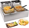 12Liters Double Blow Stainless Deep Fryer, Silver