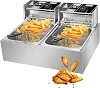 12Liters Double Blow Stainless Deep Fryer, Silver