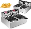 Nima 12L Stainless Steel Double Deep Fryer - Silver