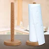 1pc Bamboo Wood Kitchen Tissue Holder - Brown