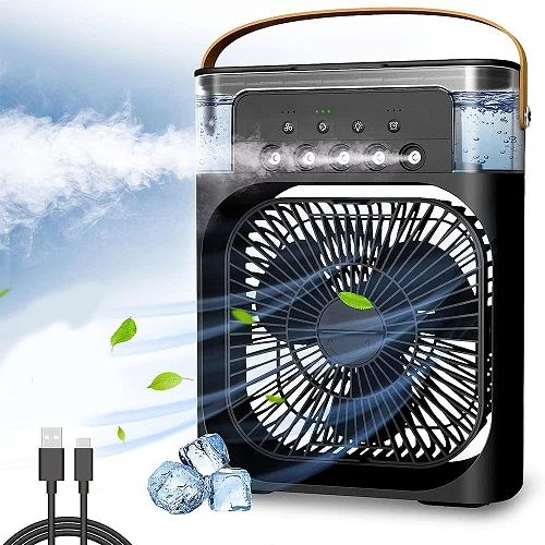 3-in-1 portable personal air cooler fan air humidifier, and mist sprayer.