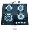 Digiwave 4 Burner Gas Stove Built In Tempered Glass Black Surface