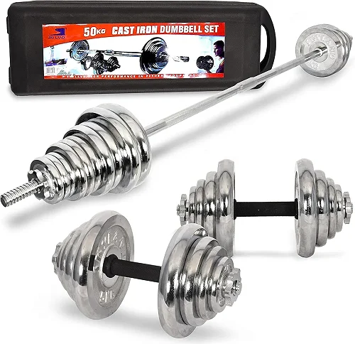 Original York Barbell And Dumbells 2025 Model Set, 50kg - Silver