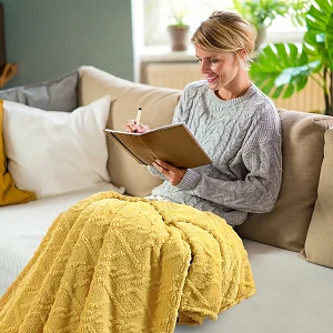 6x6 Ultra Soft Warm Throw Fleece Blanket - yellow