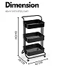 3 Tier Multi-Purpose Organizer Shelf, Tower Rack Serving Trolley for Office Bathroom Kitchen Kids’ Room Laundry Room