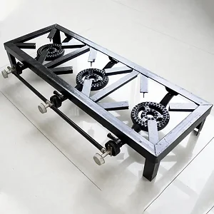 Tripple 3 Gas Stove Burners For Commercial Use - Black