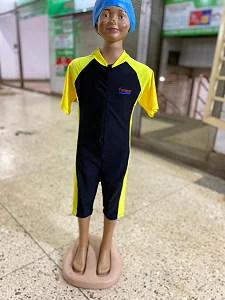 Kids swimsuit with cap ( 5 - 11 years) - Multi color prints