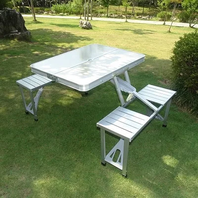 Aluminum Portable Folding Camp Suitcase Picnic Table with 4 Seats