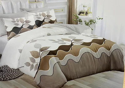 4pcs 5x6 duvet Set With (1bedsheet,1duvet,2pillowcases) - Multicolor