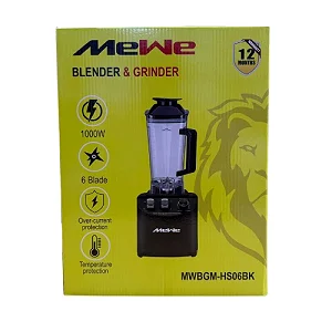 2L Mewe Electric Commercial Juice Blender With Grinder Heavy Duty- Black