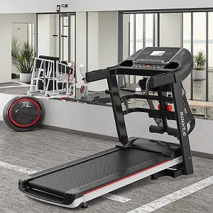 Foldable Motorized Treadmill/ Walking Pad With Massager And Display - Black