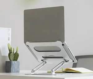 Aluminium Laptop Stand for Laptops Lift for Desk Metal Holder Compatible with 10 to 17 Inch -Silver