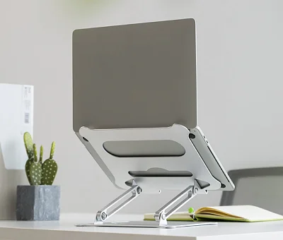 Aluminium Laptop Stand for Laptops Lift for Desk Metal Holder Compatible with 10 to 17 Inch -Silver