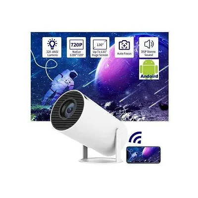 4K Smart Android Projector with WIFI &amp; Bluetooth - White