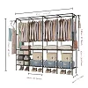 4 Columns Clothes Bags Fabric Steel Wadrobe Storage Organizer Closet-Multicolor