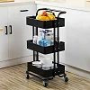 3 Tier Multi-Purpose Organizer Shelf, Tower Rack Serving Trolley for Office Bathroom Kitchen Kids’ Room Laundry Room