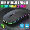 2.4G Wireless Rechargeable Mouse with Colourful Light - Black