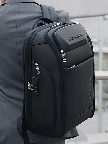 Wiersoon High Quality Laptop Bag Backpack Black Antitheft Backpack