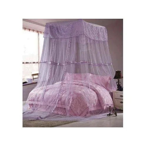 Square Top Hanging Mosquito Net - Purple