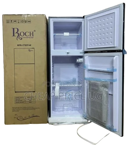 Roch 175 Liters Double Door Top Freezer Defrost Fridge – Inox