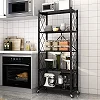 5 Layers Foldable Strong And Moveable Storage Kitchen Rack - Black