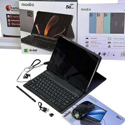 Modio 5G Android Tablet, 10.1" 8GB RAM, 512GB Storage, Dual SIM with Keyboard &amp; Stylus, Blue