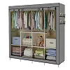 4 Columns Clothes Bags Fabric Steel Wadrobe Storage Organizer Closet-Multicolor