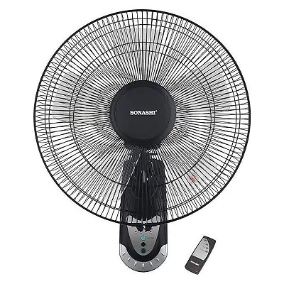 Sonashi Wall Fan With Remote Control 16 Inch -Black