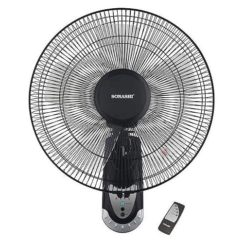 Sonashi Wall Fan With Remote Control 16 Inch -Black
