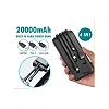 20000mAh Fast Charging Power Bank With 4 Different Charging Cables - Black
