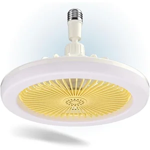 Bulb Fan With light With Remote Control, Lamp With Fan - White