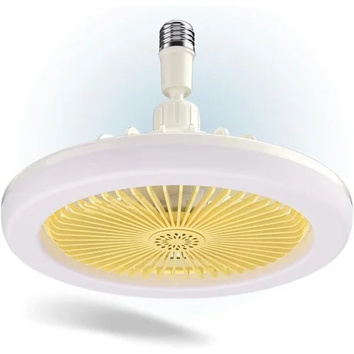 Bulb Fan With  light With Remote Control, Lamp With Fan - White