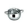 6 Pieces Set Of Heavy Duty Stainless Steel Cookware Serving Dishes With Thickened Bottom And Glass Lids-Silver