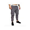 Men's Khaki Track Pants Cargo Trouser - Grey