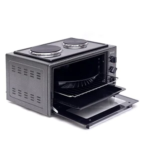 Blueflame 35 Liters Electric Mini Oven With Two Hot Plates / Hobs - Inox