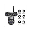 3 Lens and 3 Screens 4G PTZ Camera 6MP WiFi Security CCTV Wireless IP Triple-Lens Network PTZ Triple Screens Camera