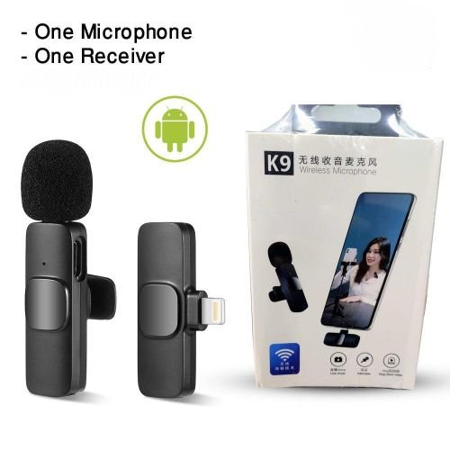 Original K9 Professional Microphone Wireless Lavalier Microphone For Android Type C &amp; IPhone.