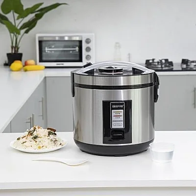 Geepas 1.8 Liters Rice Cooker Stainless Steel- Silver