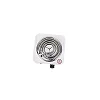 Single Electric Hot Plate With 3 Pin Adapter - White, black