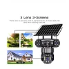Solar Camera 4G Sim Card Outdoor 3 Lens 3 Screen PIR Human Detect Network IP Cameras Night Vision CCTV Security Protection