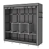 4 Columns Clothes Bags Fabric Steel Wadrobe Storage Organizer Closet-Multicolor